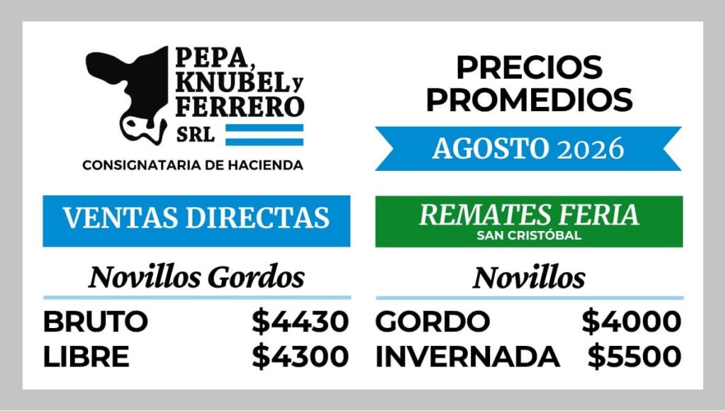 Precios Promedios Agosto 2026